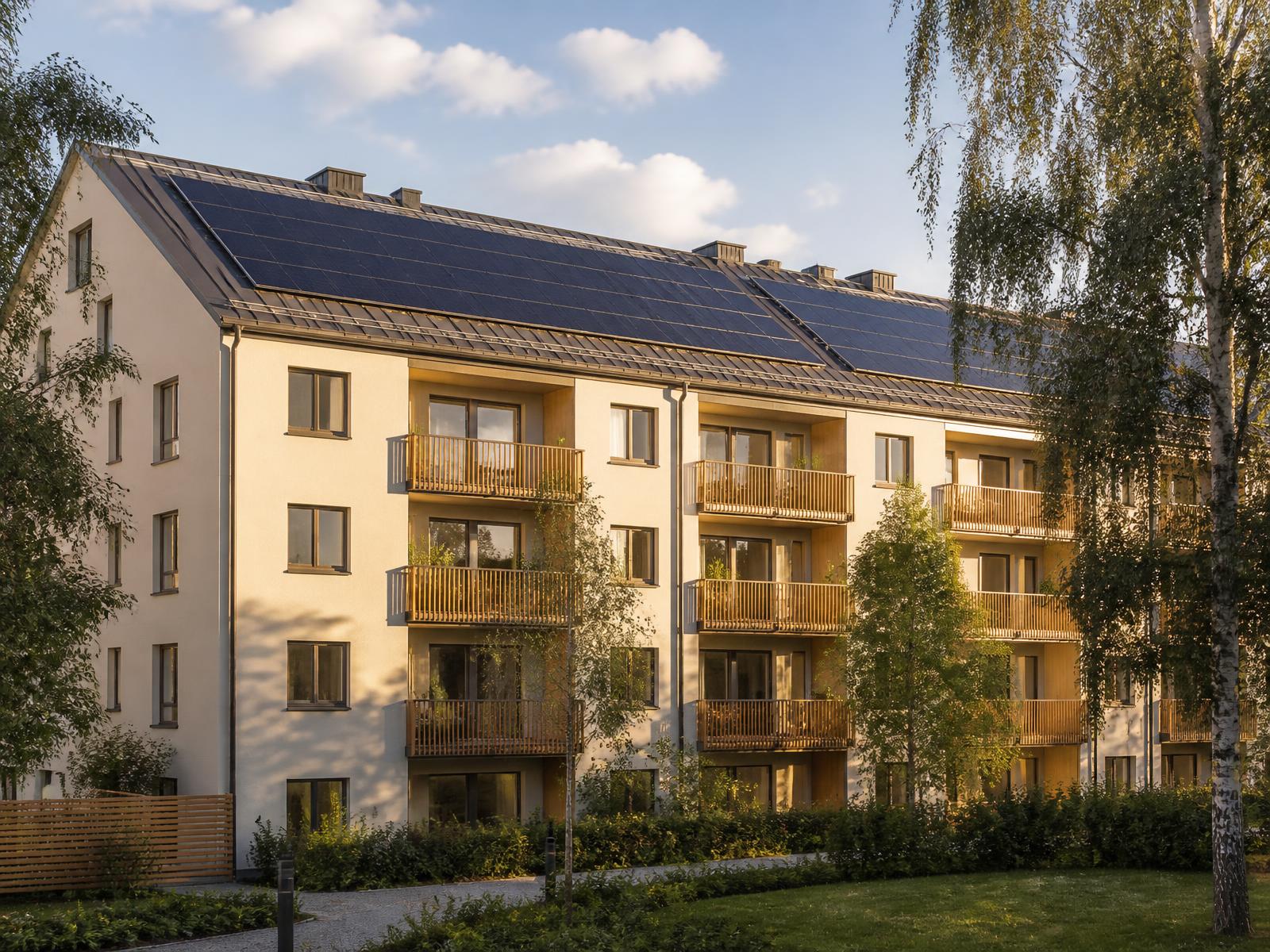 Bostadsrättsförening med solceller på taket